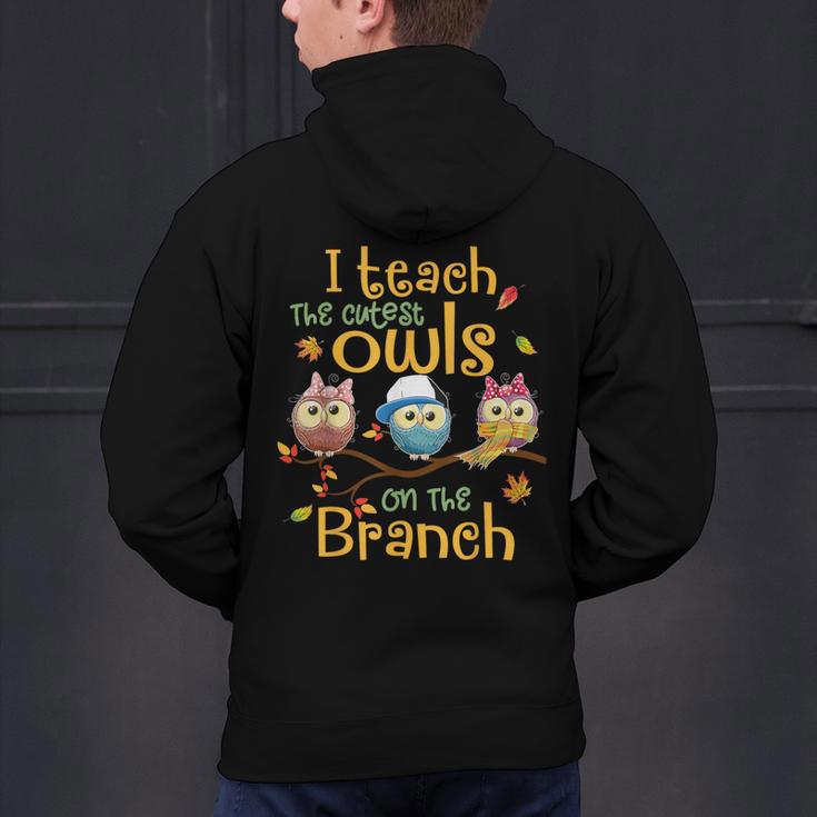 I Teach The Cutest Owls On The Branch Teacher Fall Autumn Men's Hoodie Back Print, gift for family, gift for coworker I Teach The Cutest Owls On The Branch Teacher Fall Autumn Men's Hoodie Back Print, gift for family, gift for coworker