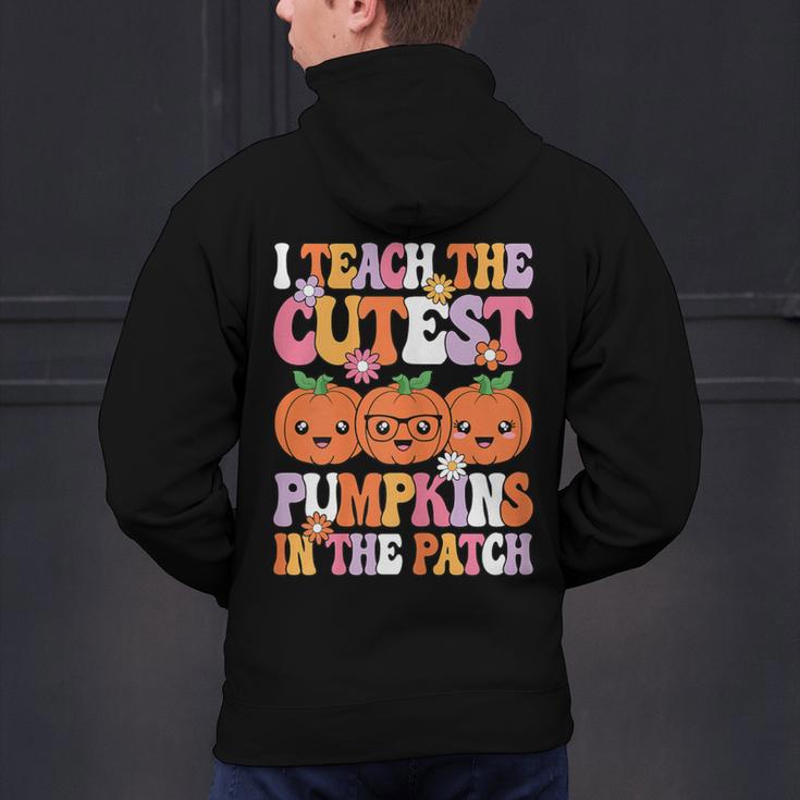 I Teach The Cutest Pumpkins Halloween Fall Teacher Women Men's Hoodie Back Print, gift for family, gift for coworker I Teach The Cutest Pumpkins Halloween Fall Teacher Women Men's Hoodie Back Print, gift for family, gift for coworker