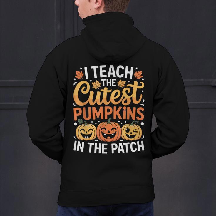 I Teach The Cutest Pumpkins Tshirt Halloween Teacher Men's Hoodie Back Print, gift for family, gift for coworker