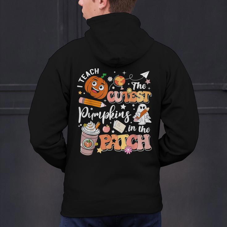 I Teach The Cutest Pumpkins In The Patch Halloween Teacher Men's Hoodie Back Print, gift for family, gift for coworker I Teach The Cutest Pumpkins In The Patch Halloween Teacher Men's Hoodie Back Print, gift for family, gift for coworker