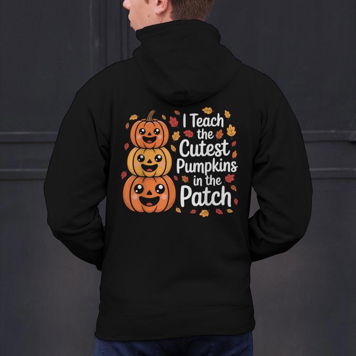 i Teach The Cutest Pumpkins In The Patch Teacher Halloween Men's Hoodie Back Print, gift for family, gift for coworker