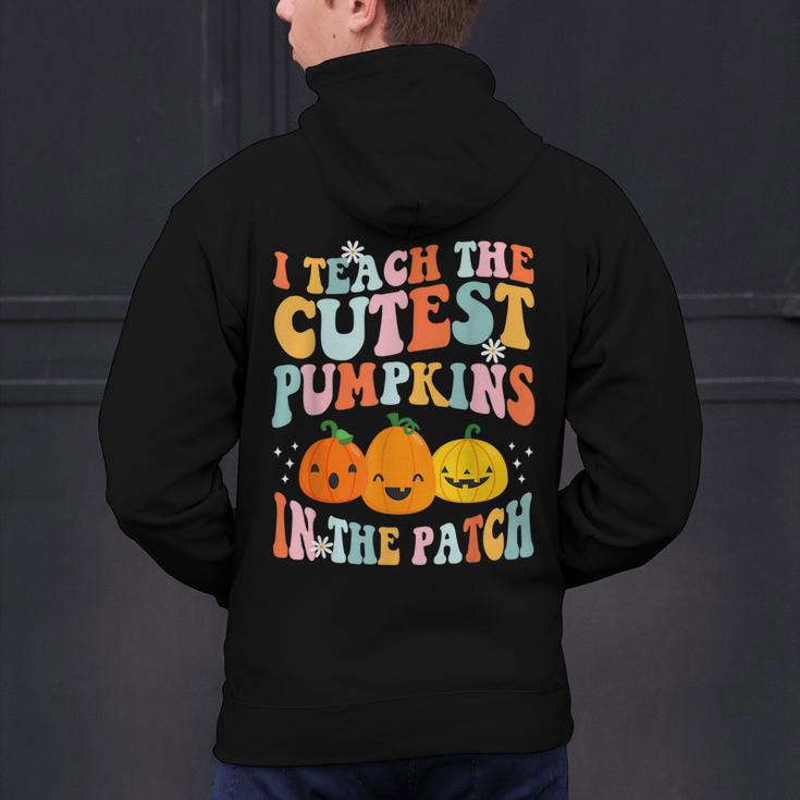 I Teach The Cutest Pumpkins In The Patch Teacher Men's Hoodie Back Print, gift for family, gift for coworker