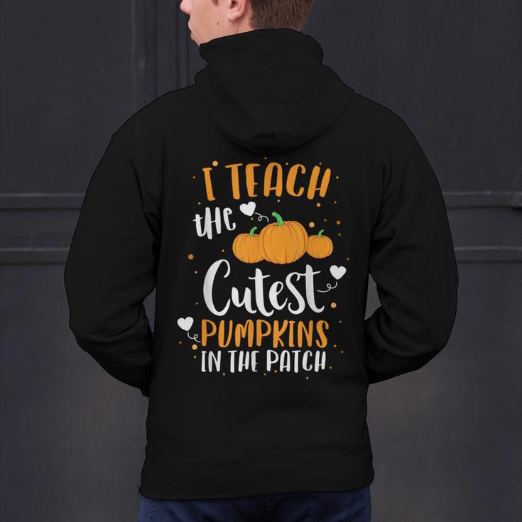 I Teach The Cutest Pumpkins In The Patch Teacher School For Men Women Kids Men's Hoodie Back Print, gift for family, gift for coworker