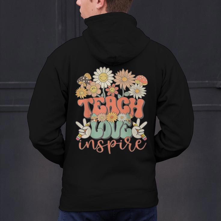 Teach Love Inspire Retro Groovy Daisy Back To School Teacher For Men Women Kids Men's Hoodie Back Print, Groovy Teacher Hoodies, gift for family, gift for coworker Teach Love Inspire Retro Groovy Daisy Back To School Teacher For Men Women Kids Men's Hoodie Back Print, Groovy Teacher Hoodies, gift for family, gift for coworker