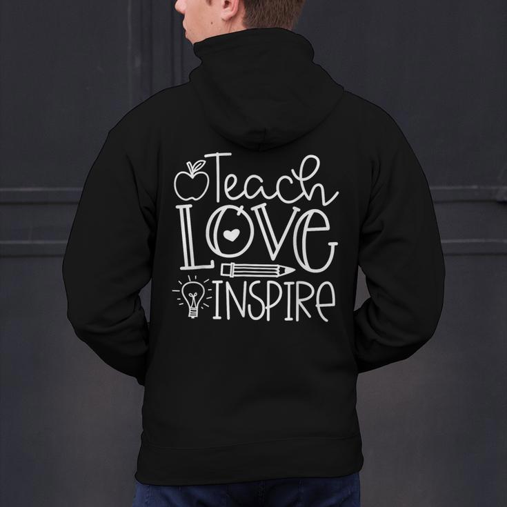 Teach Love Inspire Retro Teacher Kids Back To School Men's Hoodie Back Print, gift for family, gift for coworker Teach Love Inspire Retro Teacher Kids Back To School Men's Hoodie Back Print, gift for family, gift for coworker