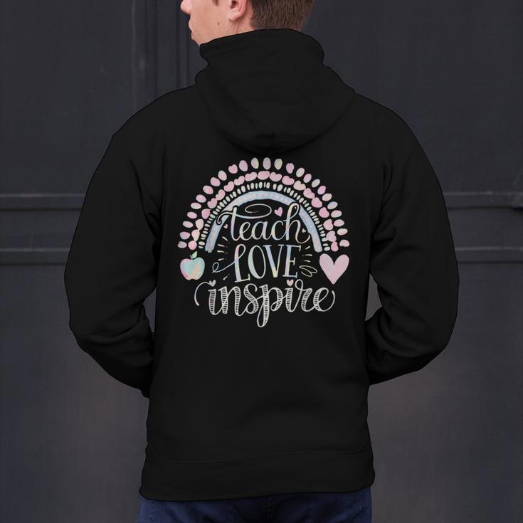 Teach Love Inspire Teacher Men's Hoodie Back Print, gift for family, gift for coworker