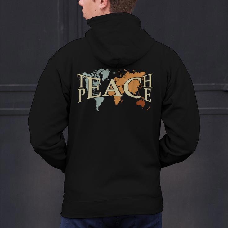 Teach Peace Teacher Teacher Men's Hoodie Back Print, gift for family, gift for coworker Teach Peace Teacher Teacher Men's Hoodie Back Print, gift for family, gift for coworker