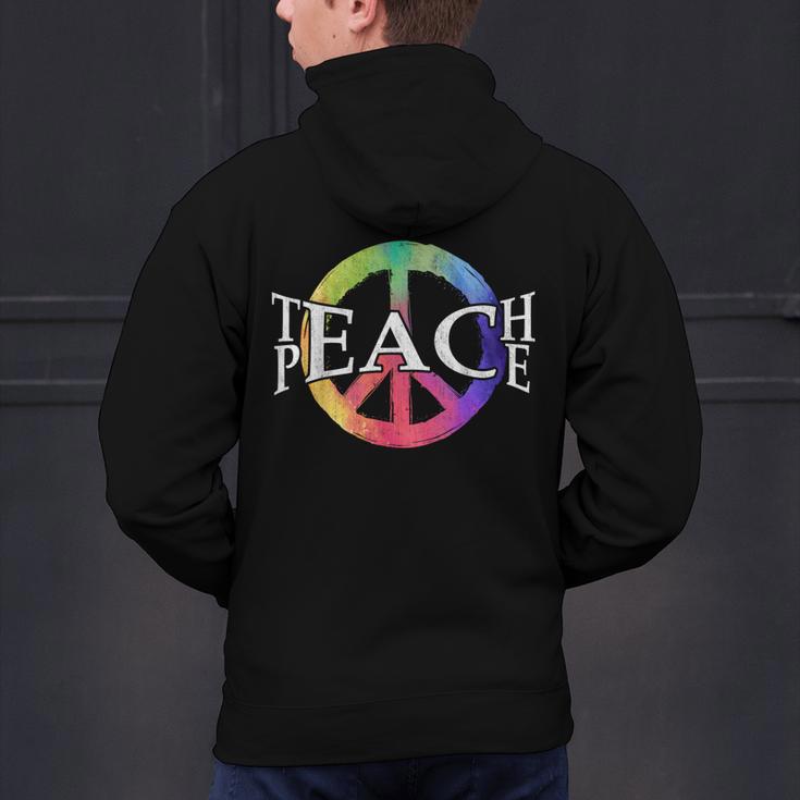 Teach Peace For Teachers And Educators Counselor Men's Hoodie Back Print, gift for family, gift for coworker Teach Peace For Teachers And Educators Counselor Men's Hoodie Back Print, gift for family, gift for coworker
