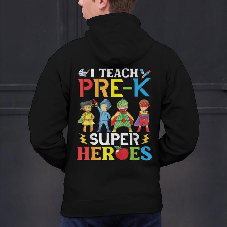 I Teach Pre-K Superheroes Students Teacher Back To School Men's Hoodie Back Print, gift for family, gift for coworker I Teach Pre-K Superheroes Students Teacher Back To School Men's Hoodie Back Print, gift for family, gift for coworker