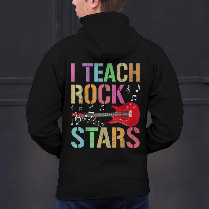 I Teach Rockstars Band Vibes Teacher Rocks My Music Teaching Men's Hoodie Back Print, gift for family, gift for coworker