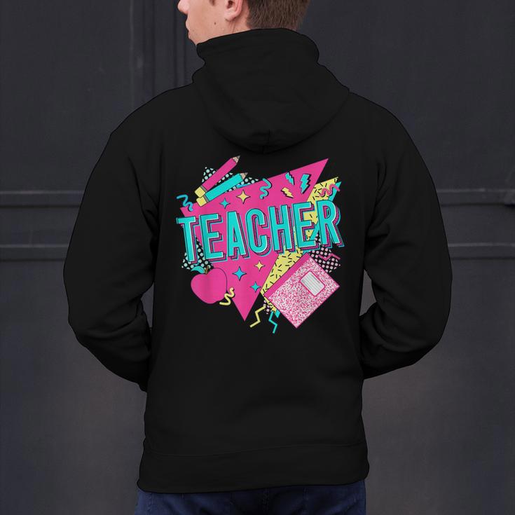 Teacher 90s Retro Colorful Teacher Of The 90s Back To School Men's Hoodie Back Print, 90s Teacher Hoodies, gift for family, gift for coworker Teacher 90s Retro Colorful Teacher Of The 90s Back To School Men's Hoodie Back Print, 90s Teacher Hoodies, gift for family, gift for coworker