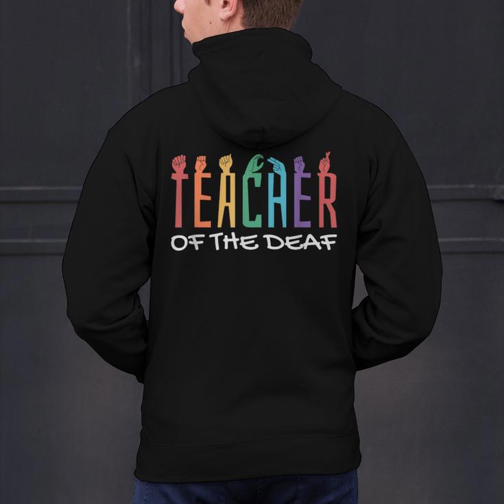 Teacher Of The Deaf ASL Teacher & Deaf Awareness Men's Hoodie Back Print, gift for family, gift for coworker