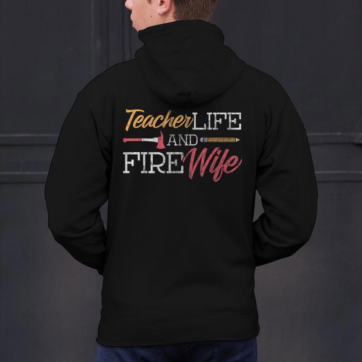 Teacher And Firefighter Wife Shirt Teacher Life Fire Wife Men's Hoodie Back Print, gift for family, gift for coworker Teacher And Firefighter Wife Shirt Teacher Life Fire Wife Men's Hoodie Back Print, gift for family, gift for coworker