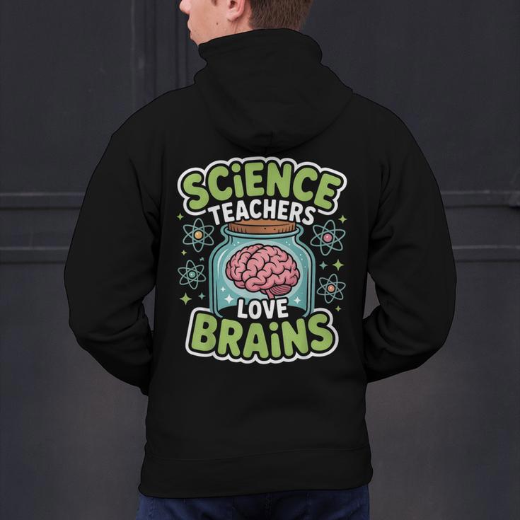 Teacher Halloween Costume Science Teachers Love Brains Men's Hoodie Back Print, Science Teacher Hoodies, gift for family, gift for coworker
