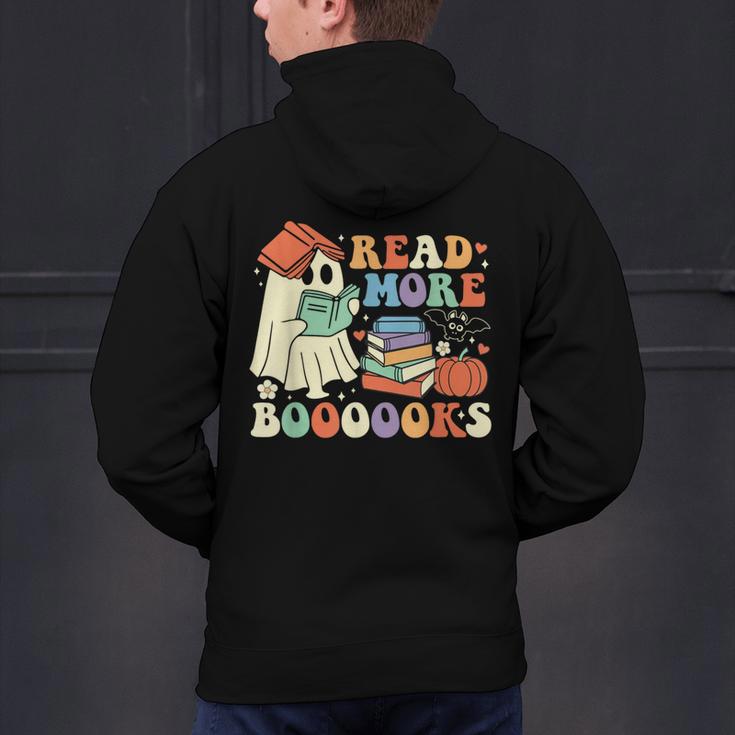 Teacher Halloween Cute Booooks Ghost Read More Books Men's Hoodie Back Print, gift for family, gift for coworker
