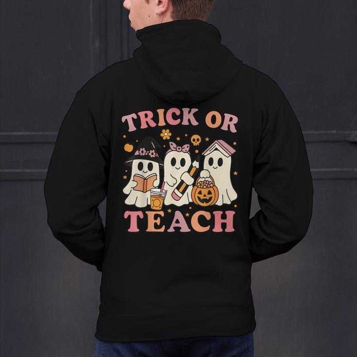 Teacher Halloween Trick Or Teach Cute Ghost Coffee Pumpkins Men's Hoodie Back Print, gift for family, gift for coworker Teacher Halloween Trick Or Teach Cute Ghost Coffee Pumpkins Men's Hoodie Back Print, gift for family, gift for coworker