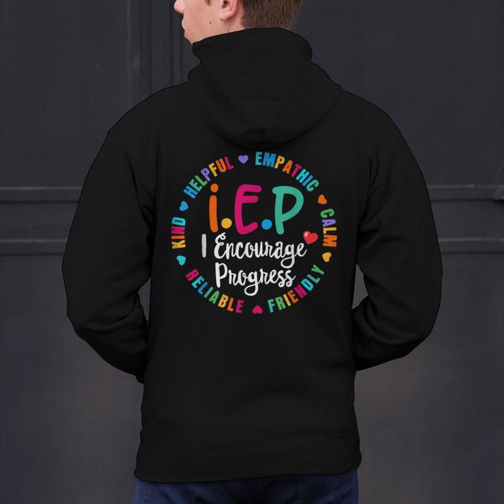 Teacher IEP IEP Encourage Progress Special Education Men's Hoodie Back Print, gift for family, gift for coworker