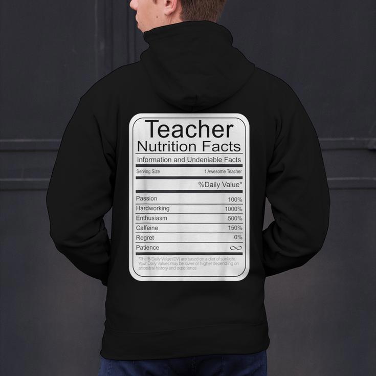 Teacher Nutrition Facts Teachers Nutritional Fact Men's Hoodie Back Print, gift for family, gift for coworker Teacher Nutrition Facts Teachers Nutritional Fact Men's Hoodie Back Print, gift for family, gift for coworker