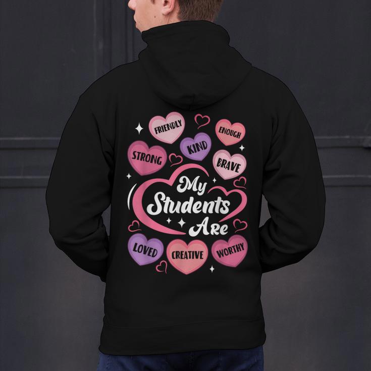 Teacher Positive Affirmations Candy Heart Valentine's Day Men's Hoodie Back Print, gift for family, gift for coworker Teacher Positive Affirmations Candy Heart Valentine's Day Men's Hoodie Back Print, gift for family, gift for coworker