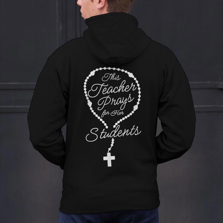 This Teacher Prays For Her Students Catholic Rosary Men's Hoodie Back Print, gift for family, gift for coworker This Teacher Prays For Her Students Catholic Rosary Men's Hoodie Back Print, gift for family, gift for coworker