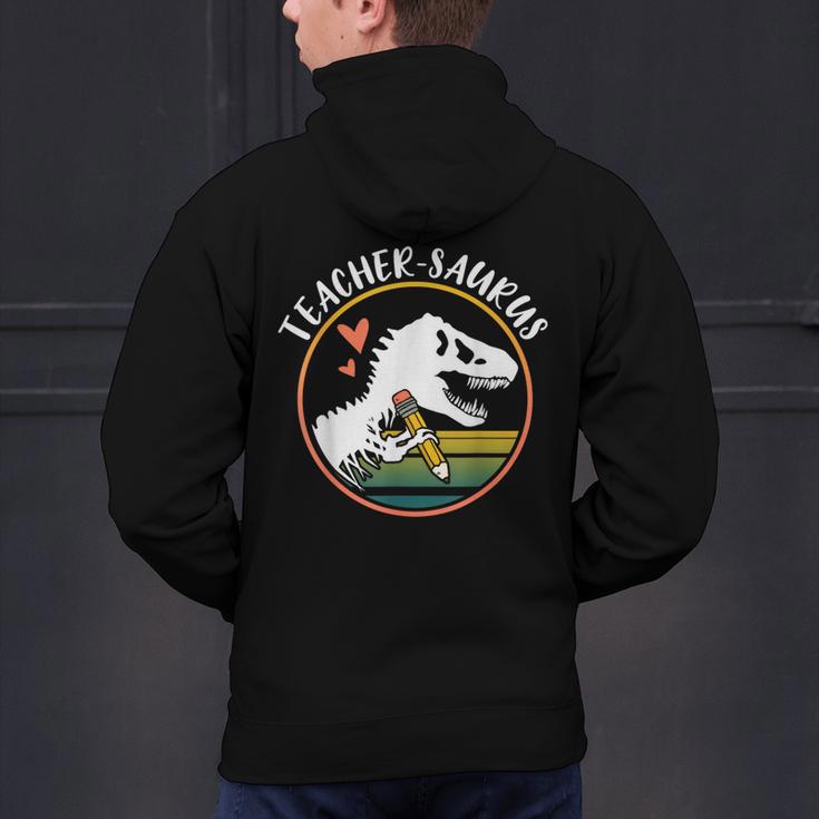 Teacher-Saurus Dinosaur Teacher Design T-Rex Design Men's Hoodie Back Print, gift for family, gift for coworker Teacher-Saurus Dinosaur Teacher Design T-Rex Design Men's Hoodie Back Print, gift for family, gift for coworker