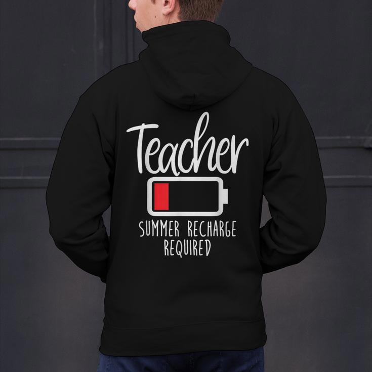 Teacher Summer Recharge Required Last Day School Women Men's Hoodie Back Print, gift for family, gift for coworker Teacher Summer Recharge Required Last Day School Women Men's Hoodie Back Print, gift for family, gift for coworker