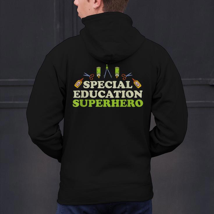 Teacher Superhero Student Educator Special Education Men's Hoodie Back Print, gift for family, gift for coworker