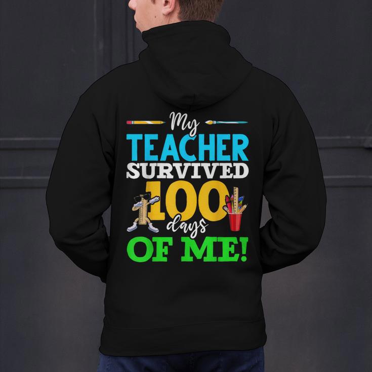 My Teacher Survived 100 Days Of Me Dab 100 Days Of School For Men Women Kids Men's Hoodie Back Print, gift for family, gift for coworker My Teacher Survived 100 Days Of Me Dab 100 Days Of School For Men Women Kids Men's Hoodie Back Print, gift for family, gift for coworker