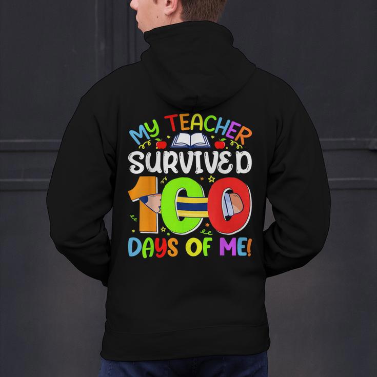 My Teacher Survived 100 Days Of Me 100 Days Of School Men's Hoodie Back Print, gift for family, gift for coworker My Teacher Survived 100 Days Of Me 100 Days Of School Men's Hoodie Back Print, gift for family, gift for coworker