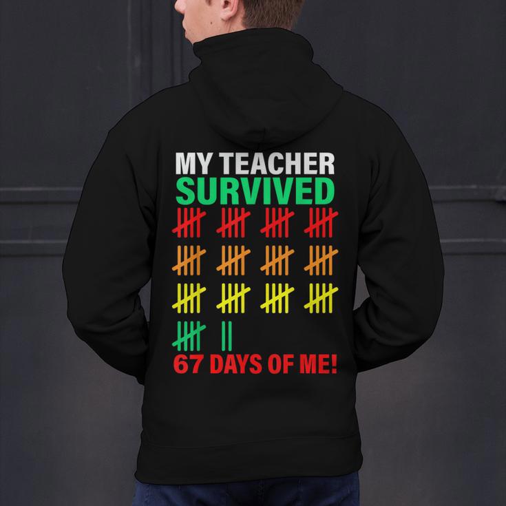 My Teacher Survived 67 Days Of Me School Kids Costume Men's Hoodie Back Print, gift for family, gift for coworker My Teacher Survived 67 Days Of Me School Kids Costume Men's Hoodie Back Print, gift for family, gift for coworker
