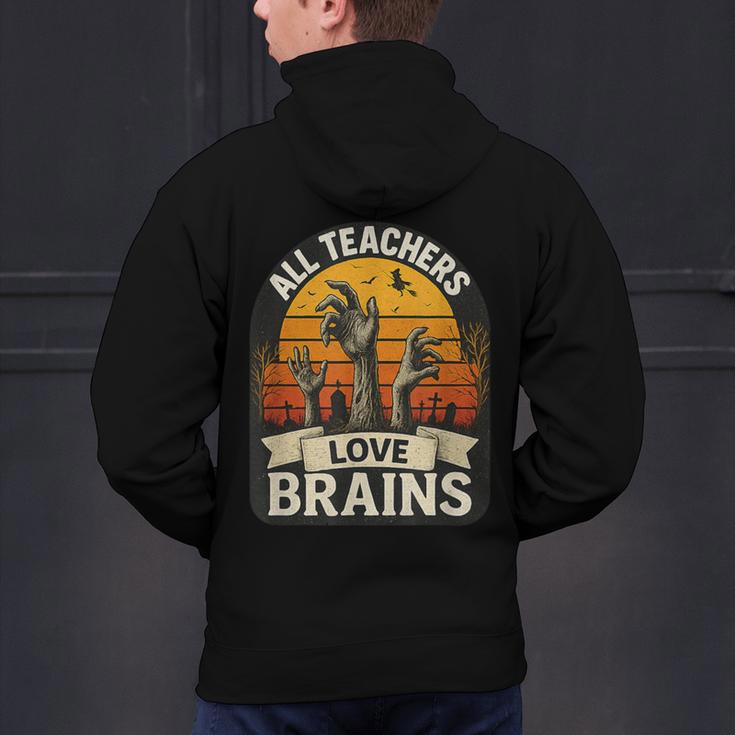 Teacher All Teachers Love Brains Halloween Men's Hoodie Back Print, gift for family, gift for coworker Teacher All Teachers Love Brains Halloween Men's Hoodie Back Print, gift for family, gift for coworker
