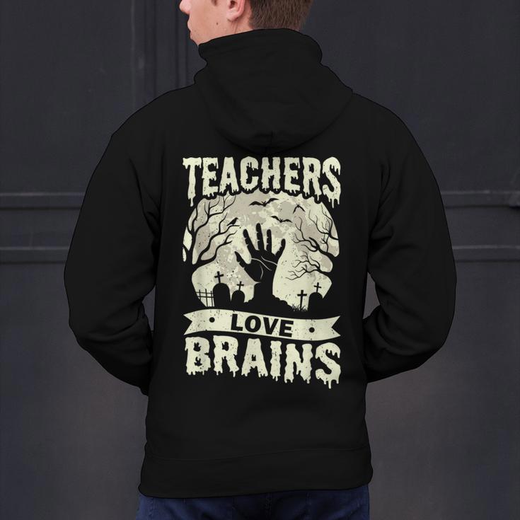 Teachers Love Brains Halloween Costume Boo Trick Teach Men's Hoodie Back Print, gift for family, gift for coworker Teachers Love Brains Halloween Costume Boo Trick Teach Men's Hoodie Back Print, gift for family, gift for coworker