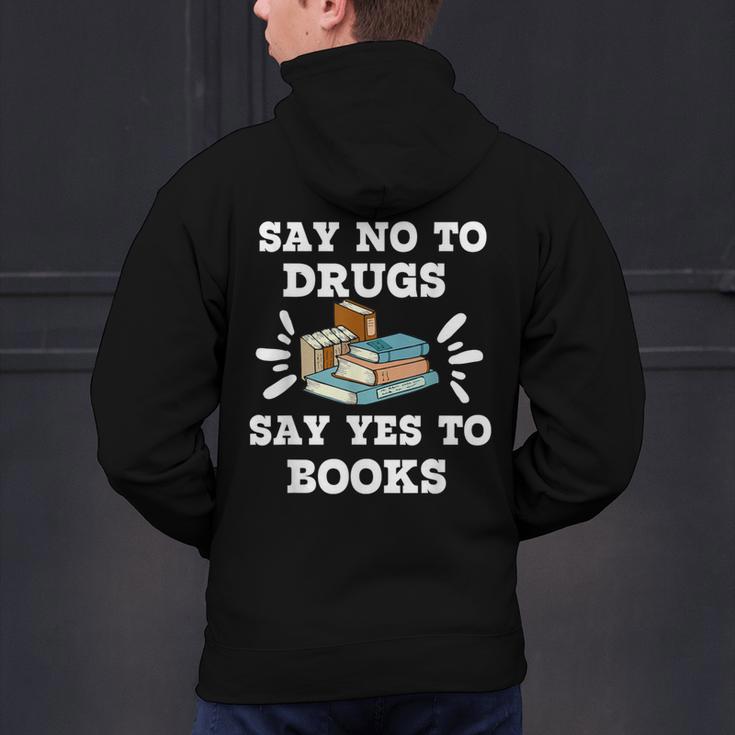 Teachers Red Ribbon Week Say No To Drugs Say Yes To Books Men's Hoodie Back Print, gift for family, gift for coworker Teachers Red Ribbon Week Say No To Drugs Say Yes To Books Men's Hoodie Back Print, gift for family, gift for coworker