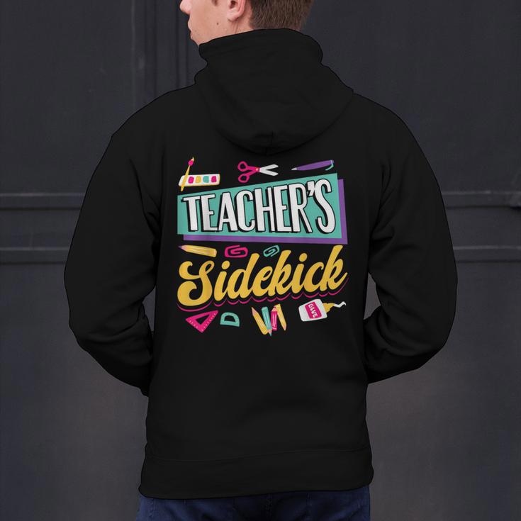 Teacher's Sidekick Teacher Assisting Teaching Assistant Men's Hoodie Back Print, gift for family, gift for coworker