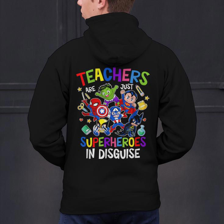 Teachers Are Superheroes Back To School Men's Hoodie Back Print, gift for family, gift for coworker