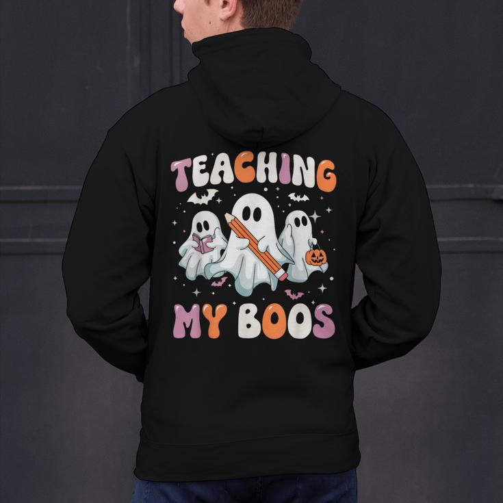 Teaching My Boos Teacher Cute Ghost Teacher Halloween Men's Hoodie Back Print, gift for family, gift for coworker