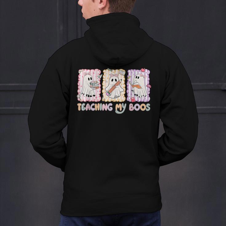 Teaching Is My Boos Teacher Ghost Halloween Women Girls Men's Hoodie Back Print, gift for family, gift for coworker Teaching Is My Boos Teacher Ghost Halloween Women Girls Men's Hoodie Back Print, gift for family, gift for coworker