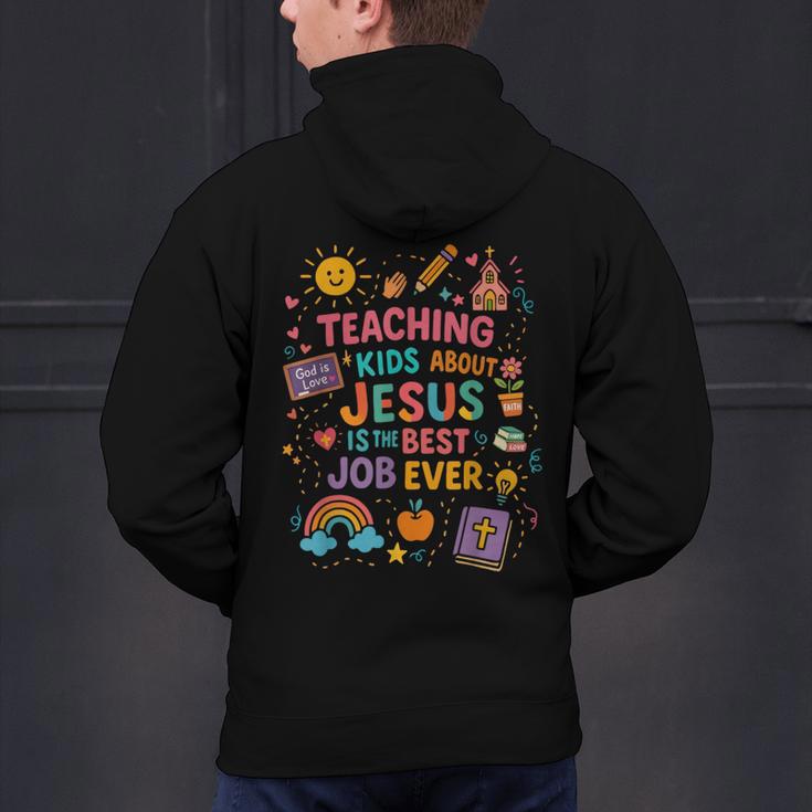 Teaching Kids About Jesus Is The Best Job Ever Bible Teacher Men's Hoodie Back Print, gift for family, gift for coworker Teaching Kids About Jesus Is The Best Job Ever Bible Teacher Men's Hoodie Back Print, gift for family, gift for coworker