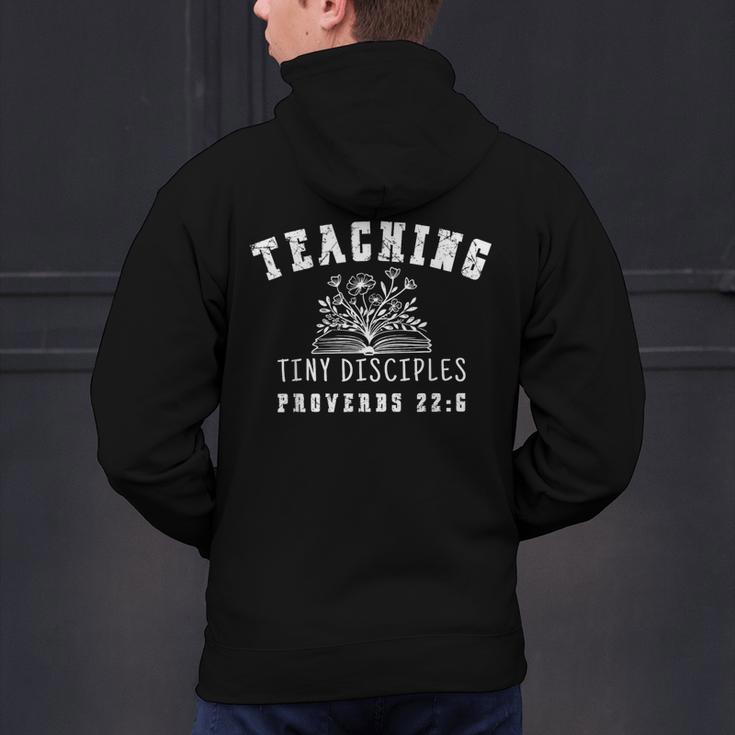 Teaching Tiny Disciples Christian Bible Verse Teacher Men's Hoodie Back Print, gift for family, gift for coworker