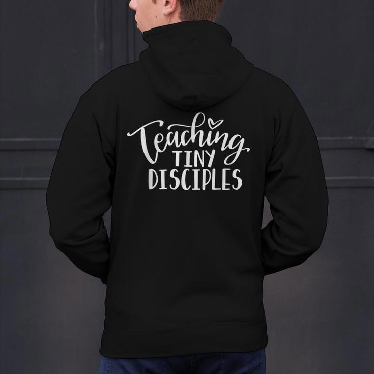 Teaching Tiny Disciples Christian Teacher Men's Hoodie Back Print, gift for family, gift for coworker Teaching Tiny Disciples Christian Teacher Men's Hoodie Back Print, gift for family, gift for coworker