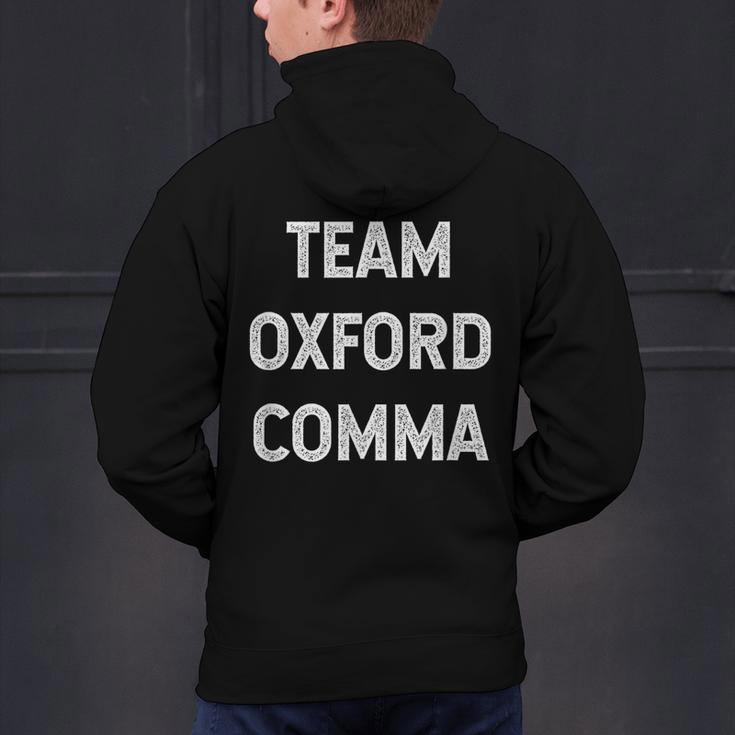 Team Oxford Comma English Majors And Teachers For Men Women Girls Kids Men's Hoodie Back Print, English Teacher Hoodies, gift for family, gift for coworker