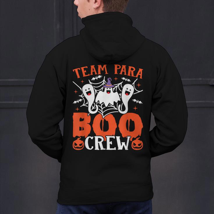 Team Para Boo Crew Halloween Ghost Paraprofessional Teacher Men's Hoodie Back Print, gift for family, gift for coworker