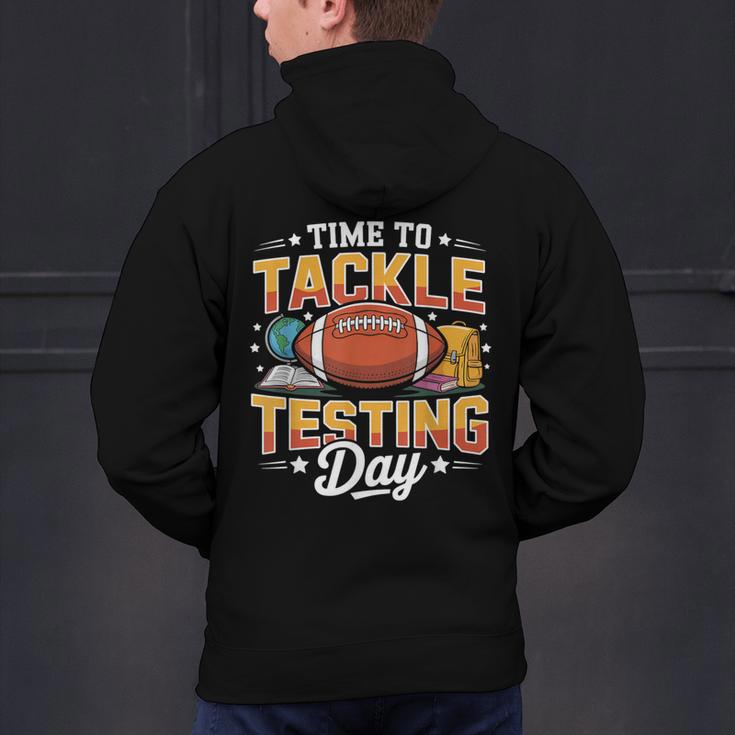 Test Day State Football Tackle Testing Day Sports Teacher Men's Hoodie Back Print, gift for family, gift for coworker