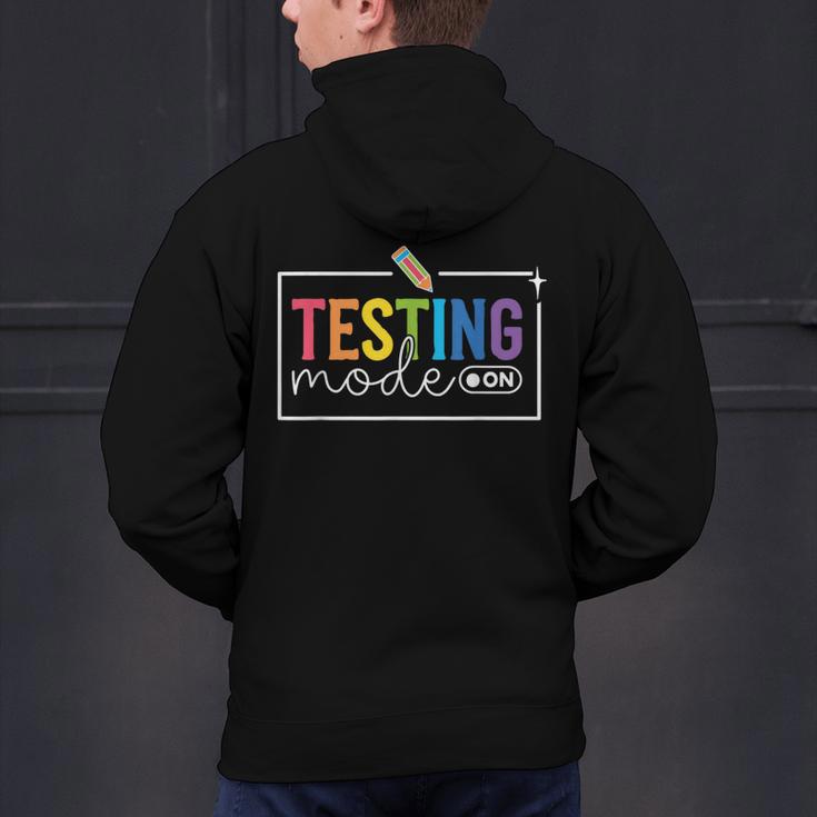 Testing Mode On Testing Day Motivational Teacher Kids Men's Hoodie Back Print, gift for family, gift for coworker Testing Mode On Testing Day Motivational Teacher Kids Men's Hoodie Back Print, gift for family, gift for coworker