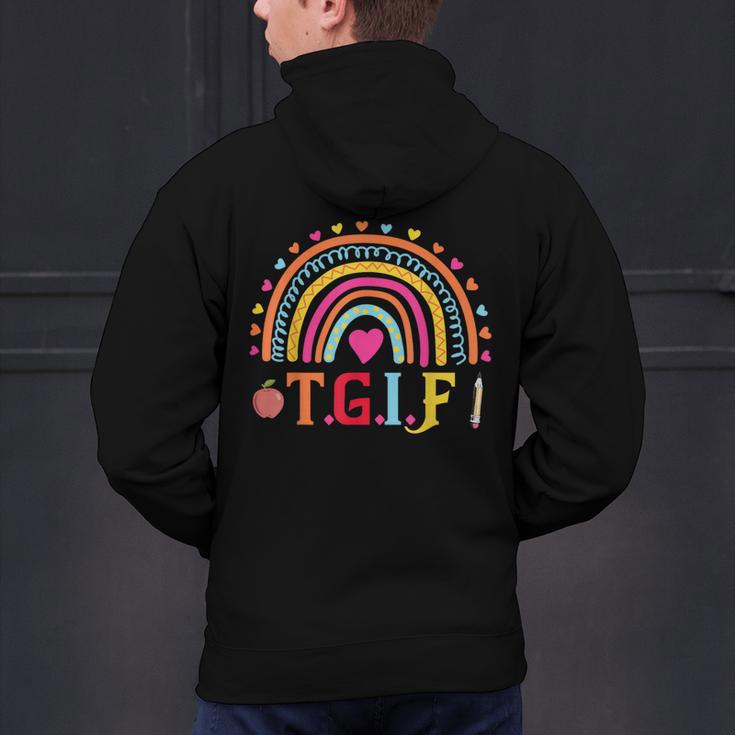 TGIF Teacher Appreciation Alphabet Thank God It's Friday For Men Women Girls Kids Men's Hoodie Back Print, gift for family, gift for coworker