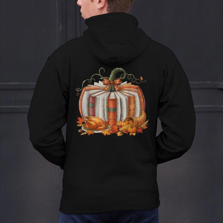 Thanksgiving Book Pumpkin Reading Teachers Fall Lovers Boys Men's Hoodie Back Print, gift for family, gift for coworker Thanksgiving Book Pumpkin Reading Teachers Fall Lovers Boys Men's Hoodie Back Print, gift for family, gift for coworker
