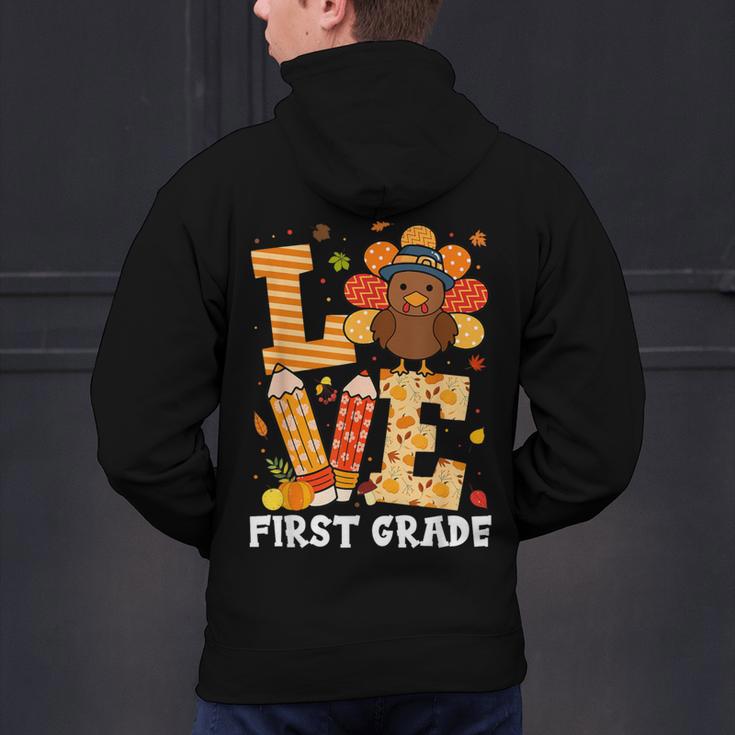 Thanksgiving Love First Grade Teacher Turkey Autumn Fall For Men Women Girls Kids Men's Hoodie Back Print, First Grade Teacher Hoodies, gift for family, gift for coworker Thanksgiving Love First Grade Teacher Turkey Autumn Fall For Men Women Girls Kids Men's Hoodie Back Print, First Grade Teacher Hoodies, gift for family, gift for coworker