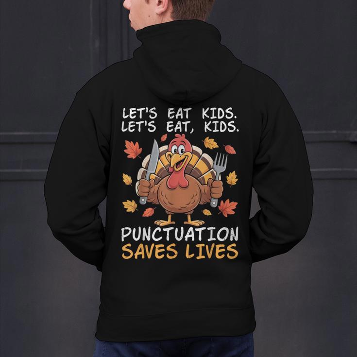 Thanksgiving Teacher Turkey Lets Eat Kids Punctuation Men's Hoodie Back Print, gift for family, gift for coworker Thanksgiving Teacher Turkey Lets Eat Kids Punctuation Men's Hoodie Back Print, gift for family, gift for coworker