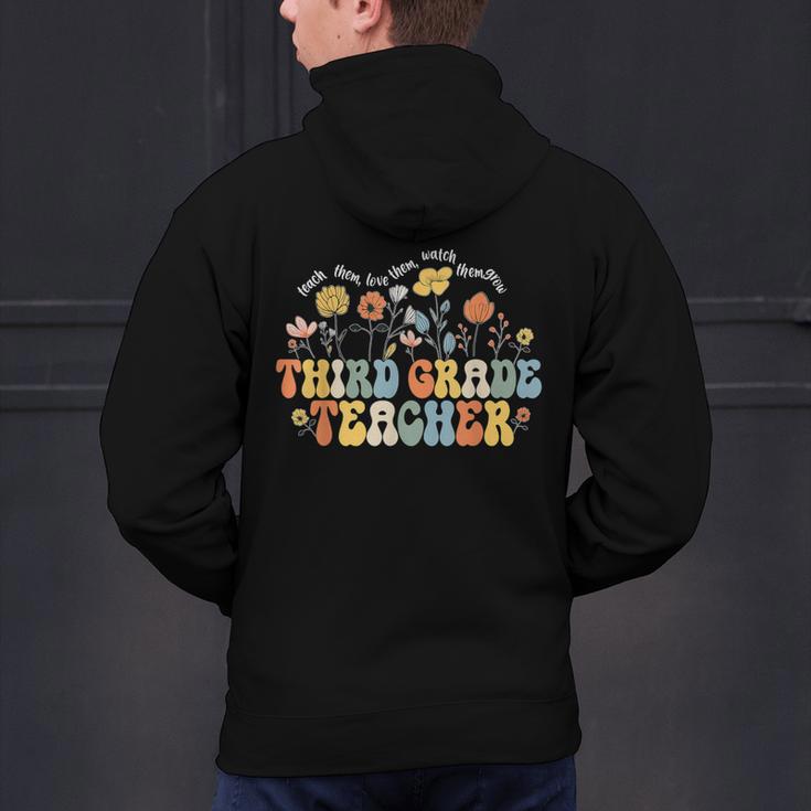 Third 3rd Grade Teacher Appreciation Teaching Wildflowers Men's Hoodie Back Print, gift for family, gift for coworker Third 3rd Grade Teacher Appreciation Teaching Wildflowers Men's Hoodie Back Print, gift for family, gift for coworker