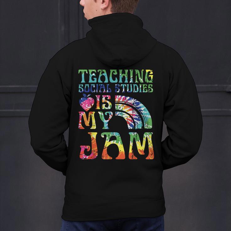 Tie Dye Teaching Social Studies Is My Jam Sunglasses Teacher Men's Hoodie Back Print, gift for family, gift for coworker Tie Dye Teaching Social Studies Is My Jam Sunglasses Teacher Men's Hoodie Back Print, gift for family, gift for coworker